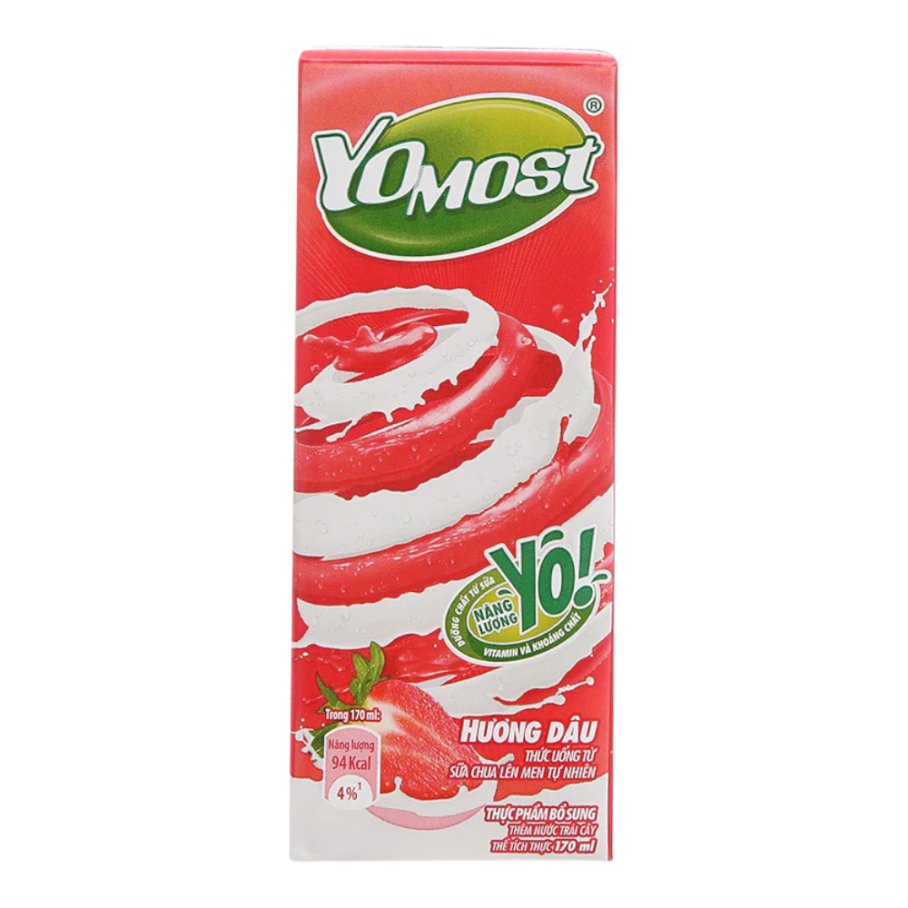 YM Sữa Chua Vị Dâu - Strawberry (12x4x170ml)