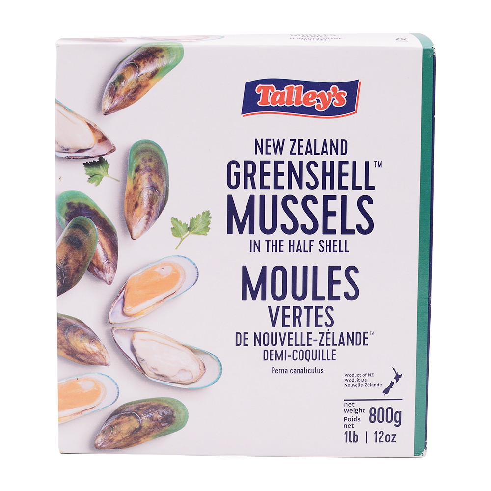 TLY Nzl Greenshell Mussels in Half Shell (800g)